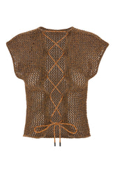 Brown cotton blend top -  | Wise