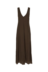 Chocolate satin dress -  | Wise