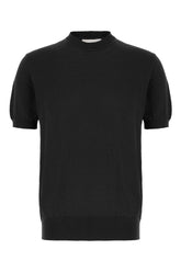 Black cotton blend polo shirt -  | Wise