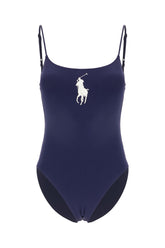 Navy blue stretch nylon swimsuit -  | Wise