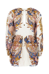 Printed cotton blend dress -  | Wise