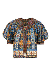 Blusa in cotone stampato -  | Wise