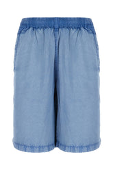 Denim blue viscose bermuda shorts -  | Wise