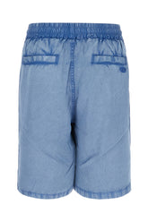 Denim blue viscose bermuda shorts -  | Wise