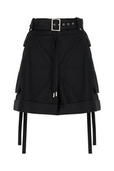 Black cotton bermuda shorts -  | Wise