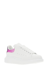 White leather sneakers with oleographic PVC heel -  | Wise