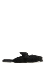 Black fur slippers -  | Wise
