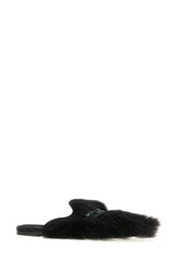 Black fur slippers -  | Wise