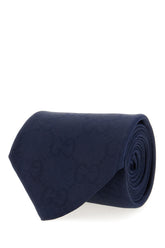 Midnight blue cotton blend tie -  | Wise