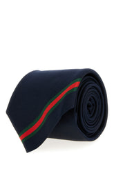 Navy blue silk tie -  | Wise