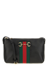 Black leather mini Horsebit Web shoulder bag -  | Wise