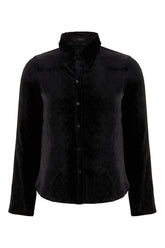 Black stretch velvet shirt -  | Wise