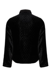 Black stretch velvet shirt -  | Wise