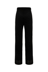 Black stretch velvet pant -  | Wise