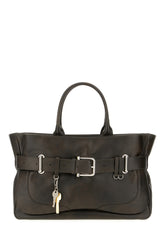 Dark brown leather handbag -  | Wise