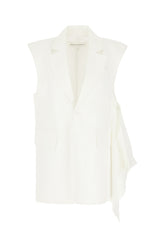 White cotton blend vest -  | Wise
