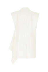 White cotton blend vest -  | Wise