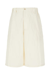 Ivory cotton blend bermuda shorts -  | Wise