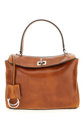 Caramel leather mini Rodeo handbag -  | Wise