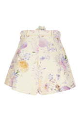 Printed silk blend Luna Tuck shorts -  | Wise