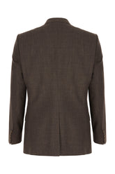 Chocolate wool blend blazer -  | Wise