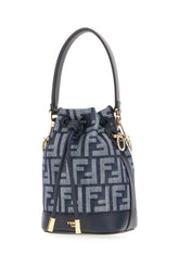 Embellished denim mini Mon Tresor bucket bag -  | Wise