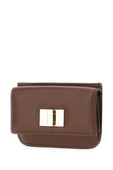 Brown leather card holder -  | Wise