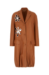 Caramel leather coat -  | Wise