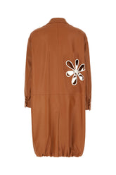 Caramel leather coat -  | Wise