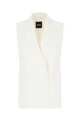 White linen blend vest -  | Wise