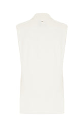 White linen blend vest -  | Wise