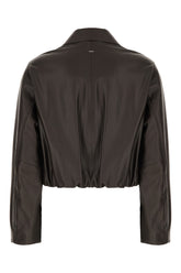 Dark brown leather jacket -  | Wise