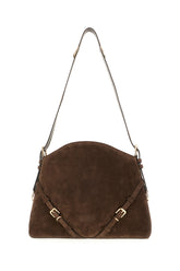 Chocolate leather medium Voyou shoulder bag -  | Wise
