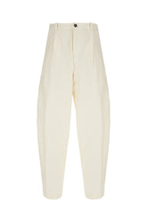 Ivory stretch linen blend pants -  | Wise