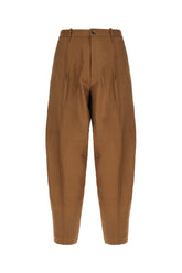 Brown stretch linen blend pants -  | Wise
