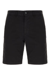 Black cotton stretch bermuda shorts -  | Wise