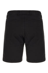 Black cotton stretch bermuda shorts -  | Wise