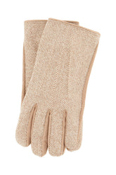 Sand leather and cashmere gloves -  | Wise