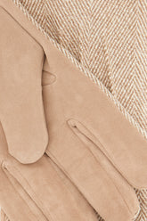 Sand leather and cashmere gloves -  | Wise
