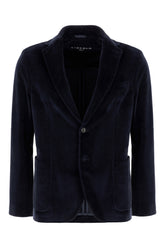Midnight blue velvet blazer -  | Wise