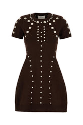 Chocolate viscose blend dress -  | Wise