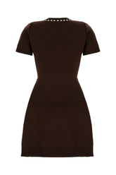 Chocolate viscose blend dress -  | Wise