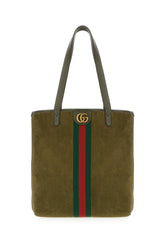 Olive green suede shopping bag -  | Wise