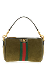 Olive green suede handbag -  | Wise