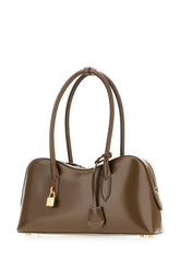 Brown synthetic leather shoulder bag -  | Wise