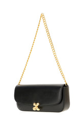 Black leather small Skull Flower shoulder bag -  | Wise