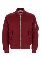 Grape polyester padded bomber jacket -  | Wise