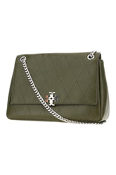 Military green leather shoulder bag -  | Wise
