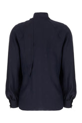 Midnight blue silk blouse -  | Wise