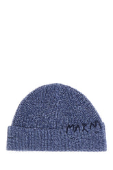 Melange blue wool beanie hat -  | Wise